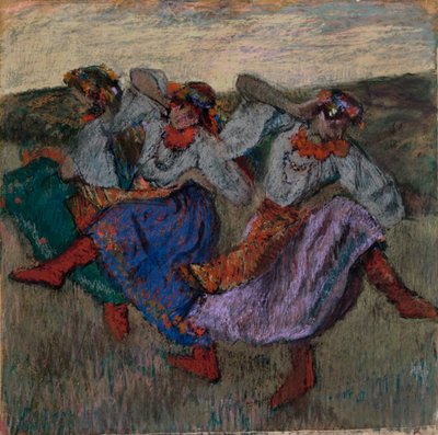 Rus Dansçılar, c.1899 (karton üzerine monte edilmiş aydınger kağıdı üzerine pastel) by Edgar Degas
