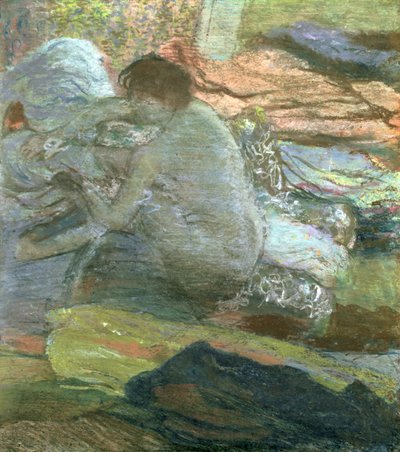Ayaklarını Kurutan Oturan Kadın, 1893 dolayları by Edgar Degas