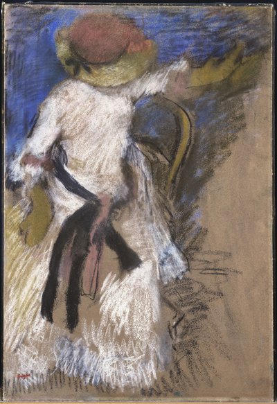Beyaz Elbiseli Oturan Kadın, 1888-92 dolayları by Edgar Degas