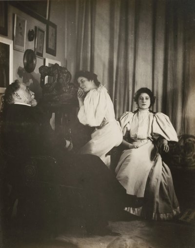 [Christine ve Yvonne Lerolle ile Otoportre], muhtemelen 1895-96. by Edgar Degas