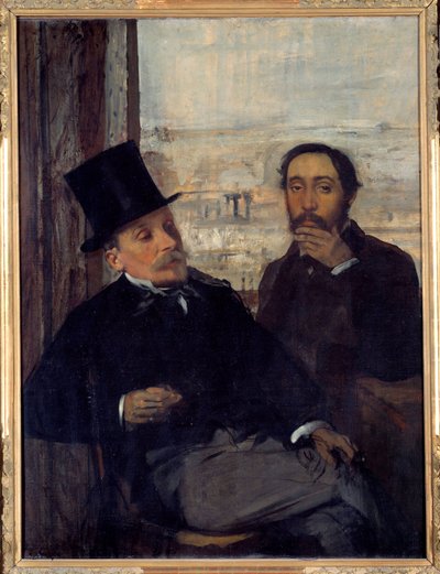 Ressam Evariste de Valernes (1816-1896) ile otoportre Edgar Degas kendini sağda temsil etti. Edgar Degas