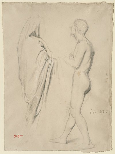 "Dante ve Virgil" için Çalışma, c.1856-57 by Edgar Degas