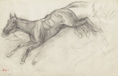 "Engelli Koşudan Sahne: Düşmüş Jokey" Çalışması, 1866 by Edgar Degas