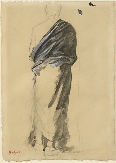 Perdelik Çalışması, 1860-65 by Edgar Degas