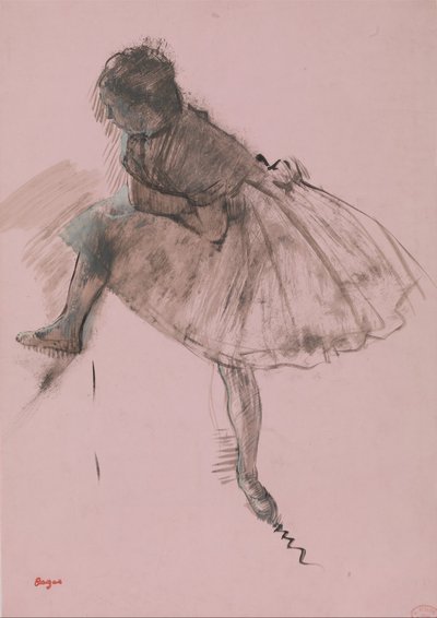 Bir Bale Dansçısı Recto Çalışması, İki Dansçı Çalışması verso, ca. 1873. by Edgar Degas