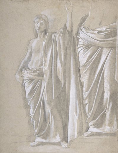 Drapeli Figür İncelemesi, 1857-58. by Edgar Degas