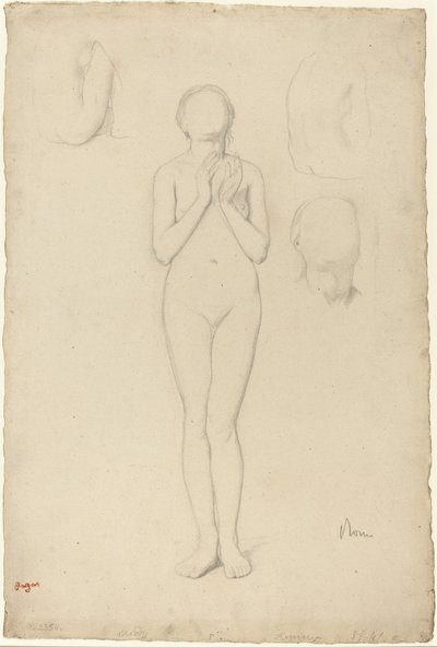 Çıplak Kadın Çalışması, 18561858. by Edgar Degas