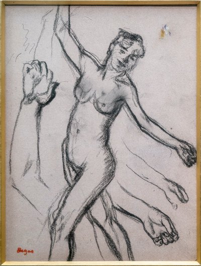 Bir kadının incelenmesi. 1878, kağıt üzerinde kömür. by Edgar Degas