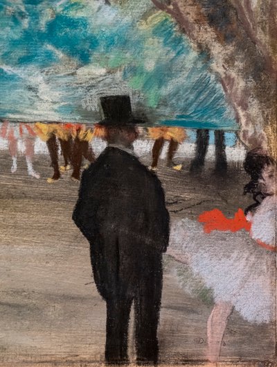 Perde (detay). 1881 civarında. Kömür ve monotip üzerine pastel, karton üzerine monte edilir. by Edgar Degas