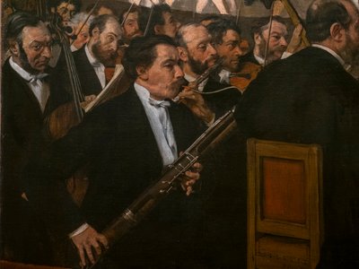 Opera Orkestrası (detay). 1870. Tuval üzerine yağlı boya. by Edgar Degas