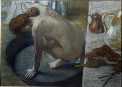 Küvet - karton üzeri pastel by Edgar Degas