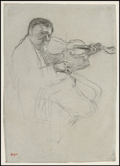 Kemancı, "Prova" Çalışması, 1879 dolayları by Edgar Degas