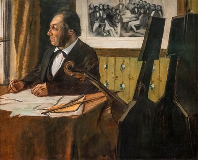 Çellist Louis-Marie Pilet. 1868-1869 civarında. Tuval üzerine yağlıboya. by Edgar Degas