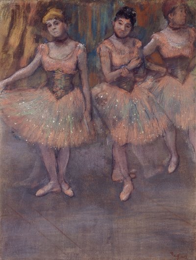 Antrenmandan Önce Üç Dansçı, c.1880 by Edgar Degas