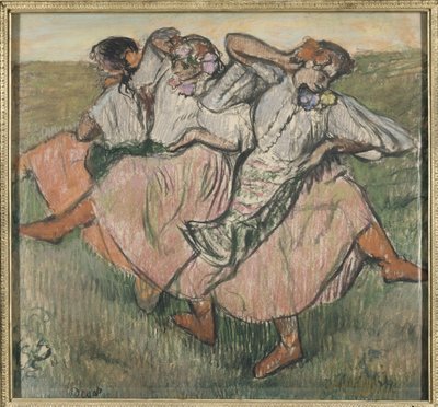 Trois danseuses russes - Üç Rus Dansçı, Degas, Edgar (1834-1917). Kağıt üzerinde pastel, 1890