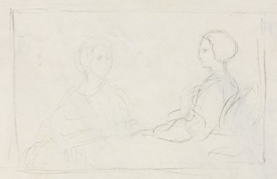 İki Oturan Kadın Verso, 1856-1860. by Edgar Degas
