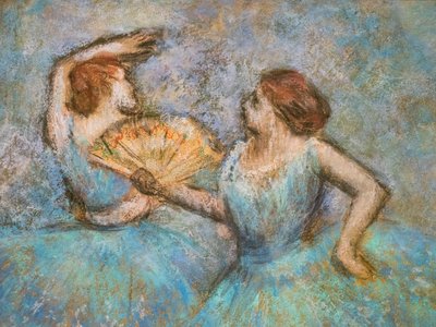 İki dansçı (detay). 1905 civarında. Karton üzerine pastel. by Edgar Degas