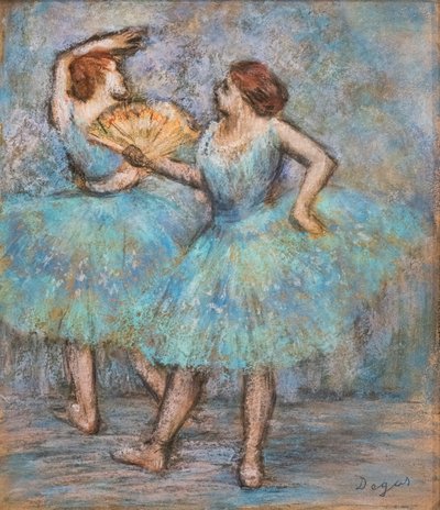 İki dansçı. 1905 civarında. Karton üzerine pastel. by Edgar Degas