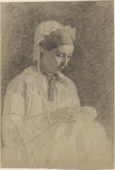 Kadın Nakış, 1855-1860 by Edgar Degas