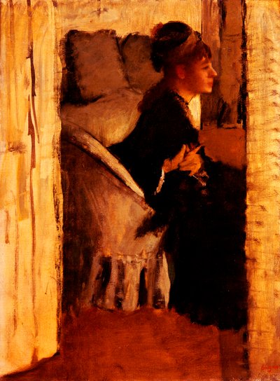 Eldivenlerini Giyen Kadın (tuval üzerine yağlı boya) by Edgar Degas