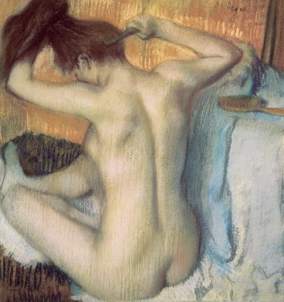 Saçını tarayan kadın, 1885 dolayları (pastel) by Edgar Degas