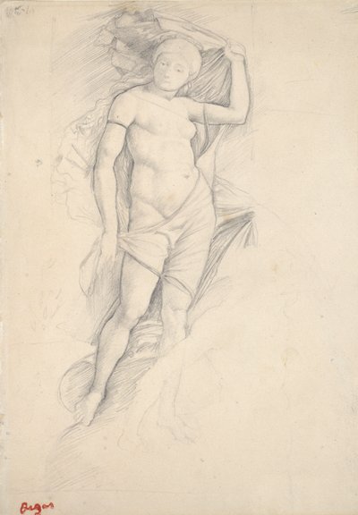 Kadın, kısmen dökümlü, hafif bir Centaur Çalışması, sağ alt, 19. yüzyılın sonları by Edgar Degas