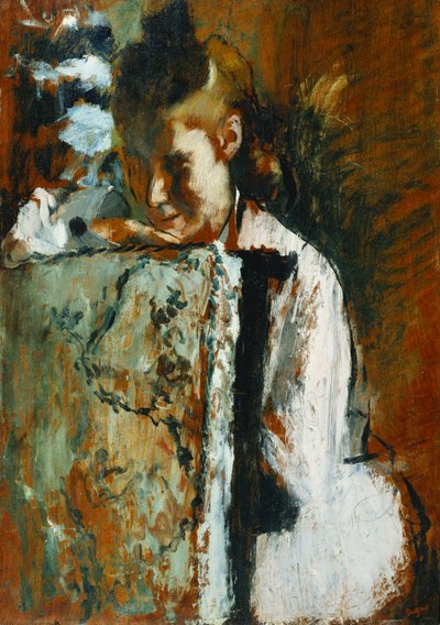 Sandalyenin Arkalığına Yaslanmış Oturan Genç Kız; Koltuğun Arkasına Yaslanmış Oturan Genç Kız, 1889 dolayları by Edgar Degas