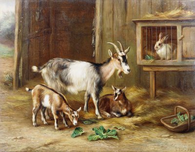 Tavşan Kulübesi Yanındaki Keçiler by Edgar Hunt