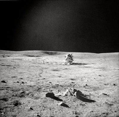 Apollo 14 EVA Görünümü, ay yüzeyi, 1971. by Edgar Mitchell