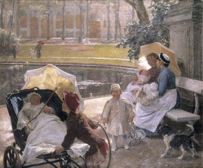 Parkın Köşesinde (tuval üzerine yağlıboya) by Edgard Farasyn
