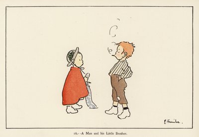 Bir Adam ve Küçük Kardeşi (renkli taş) by Edith Farmiloe