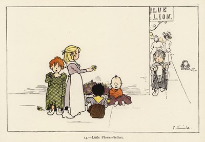Küçük Çiçek Satıcıları (renkli taş) by Edith Farmiloe