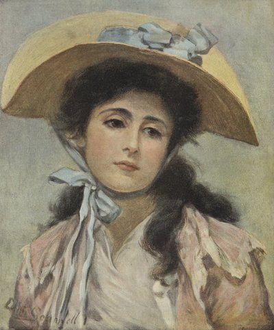 Phyllis (renkli taş baskı) by Edith Scannell