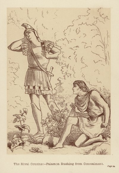 Rakip Kuzenler, Palamon Gizlenmekten Kaçıyor (lito) by Edith Scannell