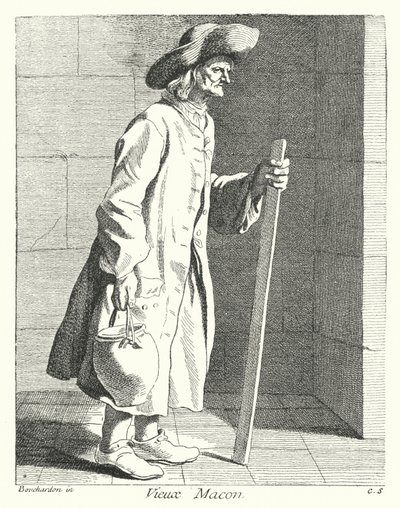 Eski Duvarcı (gravür) by Edmé (after) Bouchardon