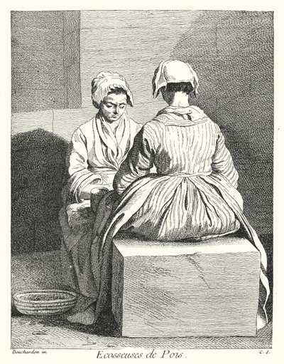 Bezelye Kabukları (gravür) by Edmé (after) Bouchardon