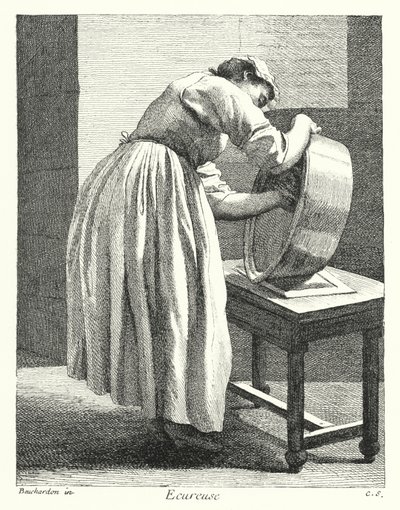 Bulaşıkhane Hizmetçisi (gravür) by Edmé (after) Bouchardon
