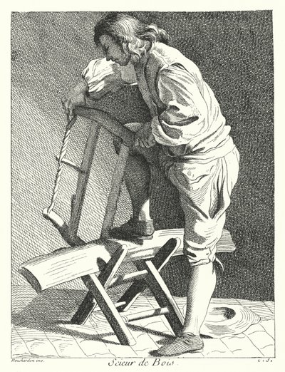 Ahşap Testere (gravür) by Edmé (after) Bouchardon