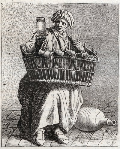 Konyak tüccarı - Pepetit metier de Paris (Aşağı İnsanlarda veya Paris Krizinde alınan çalışmalar) - Edme Bouchardon (1698-1762) tarafından gravür by Edmé Bouchardon