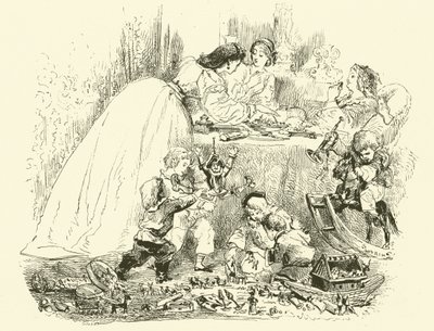 Paris yaşamından sahneler: çocukların Yeni Yıl Günü (gravür) by Edmond (after) Morin
