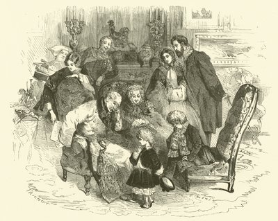 Paris yaşamından sahneler: ebeveynlerin Yeni Yıl Günü (gravür) by Edmond (after) Morin