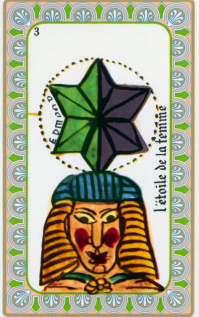 Büyücü Belline tarafından tarot çizilen Edmond Billaudot c. 1845 ve kahin Belline'e yeniden basılmak üzere verildi: Kadının yıldızının kartı by Edmond Billaudot
