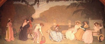 Açık Hava Tiyatrosu İzleyen Genç Kızlar by Edmond François Aman Jean