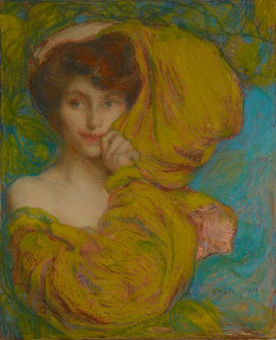 Sarı eşarplı genç kadın, c. 1900. by Edmond François Aman Jean