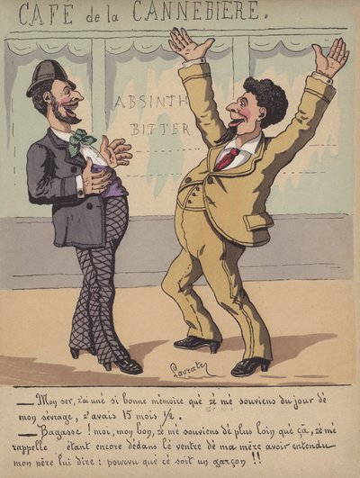 Bir kafenin dışında konuşma (renkli taş) by Edmond Lavrate