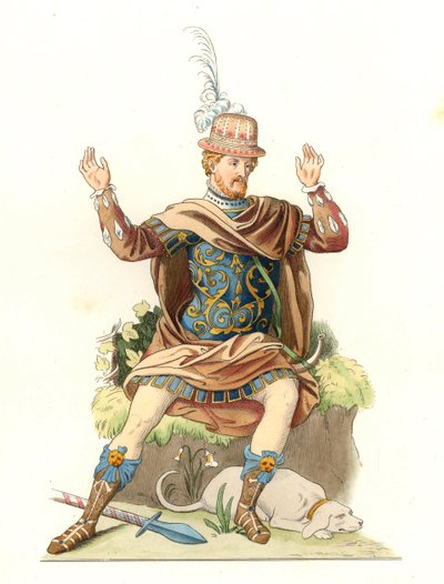 Antika bir kostüm giyen Fransız beyefendi by Edmond Lechevallier Chevignard