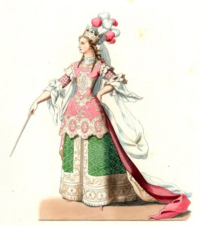 Fransız kadın bale dans kostümü by Edmond Lechevallier Chevignard