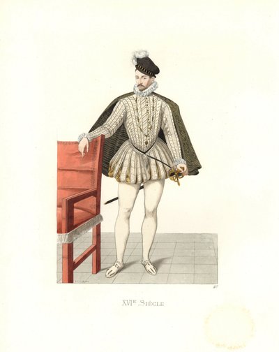 Fransa Kralı Charles IX (1550-1574) (gravür) by Edmond Lechevallier Chevignard