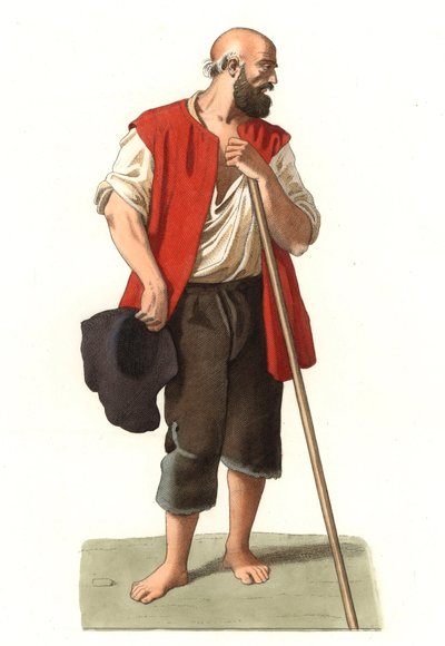 Lombardiya Köylüsü (İtalya) by Edmond Lechevallier Chevignard