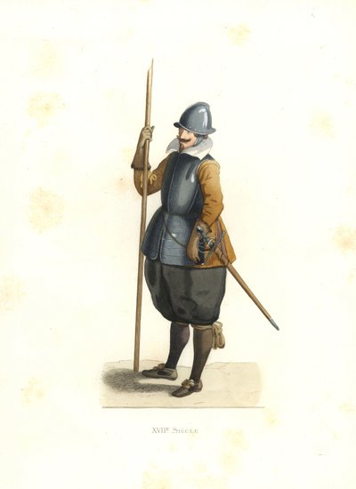 Pikeman, Fransız Flandre by Edmond Lechevallier Chevignard